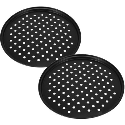 OEM Bandeja Para Pizza Perforada De 2 Piezas, Bandeja Redonda Para Hornear, Sartén Grill De Acero Inoxidable, Negra, 32 Cm OEM Bandeja Para Pizza Perforada De 2 Piezas, Bandeja Redonda Para Hornear, Sartén Grill De Acero Inoxidable, Negra, 32 Cm