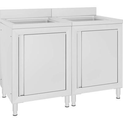 Helloshop26 - Juego De 2 Fregaderos De Cocina Profesionales De 96 Cm De Acero Inoxidable 020000725 Helloshop26 - Juego De 2 Fregaderos De Cocina Profesionales De 96 Cm De Acero Inoxidable 020000725
