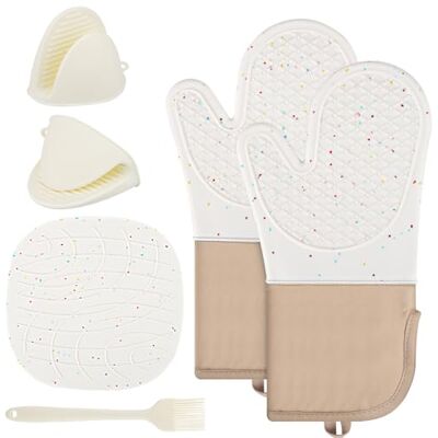 OEM Guantes De Cocina De Silicona, Resistentes Al Calor Hasta 230 °c, Para Barbacoa, Parrilla, Horneado Y Horno. Juego De 6 Guantes De Cocina De Silicona. OEM Guantes De Cocina De Silicona, Resistentes Al Calor Hasta 230 °c, Para Barbacoa, Parrilla, Horneado Y Horno. Juego De 6 Guantes De Cocina De Silicona.