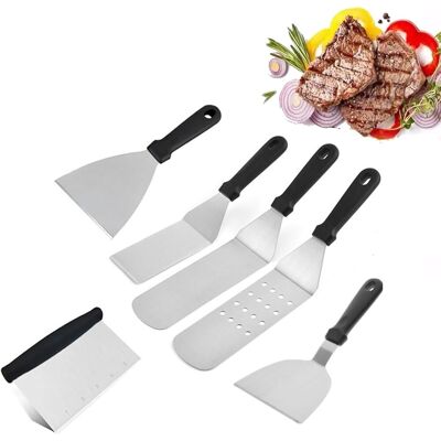 OEM Juego De 6 Utensilios Para Barbacoa Y Plancha: Espátula De Acero Inoxidable Para Plancha, Juego De Accesorios Para Asar A La Parrilla Al Aire Libre, Teppanyaki Y Acampar. OEM Juego De 6 Utensilios Para Barbacoa Y Plancha: Espátula De Acero Inoxidable Para Plancha, Juego De Accesorios Para Asar A La Parrilla Al Aire Libre, Teppanyaki Y Acampar.
