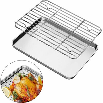 OEM Bandeja De Horno Con Rejilla, Rectangular, De Acero Inoxidable Perforado, 30 X 25 X 2,5 Cm, Fácil De Limpiar, Apta Para Lavavajillas Y Horno, Ideal Para Pizzas Y Galletas. OEM Bandeja De Horno Con Rejilla, Rectangular, De Acero Inoxidable Perforado, 30 X 25 X 2,5 Cm, Fácil De Limpiar, Apta Para Lavavajillas Y Horno, Ideal Para Pizzas Y Galletas.