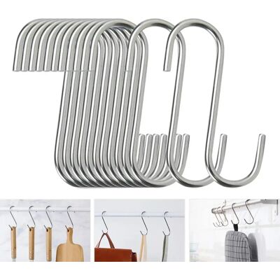 OEM Paquete De 40 Ganchos En Forma De S: Ganchos En Forma De S De Acero Inoxidable De Alta Resistencia Para Colgar Ollas, Sartenes, Etc. OEM Paquete De 40 Ganchos En Forma De S: Ganchos En Forma De S De Acero Inoxidable De Alta Resistencia Para Colgar Ollas, Sartenes, Etc.