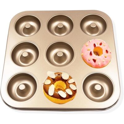 OEM Molde Para 9 Donuts - Molde Para Cupcakes - Bandeja Para Hornear - Acero Al Carbono Antiadherente - 28x28x23 Cm - Dorado OEM Molde Para 9 Donuts - Molde Para Cupcakes - Bandeja Para Hornear - Acero Al Carbono Antiadherente - 28x28x23 Cm - Dorado