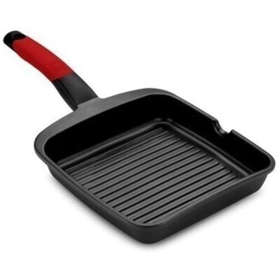 Grill Plancha 28cm Rayas Con Mango Induccion Aluminio/fundido Negro/rojo Premiere Bra Grill Plancha 28cm Rayas Con Mango Induccion Aluminio/fundido Negro/rojo Premiere Bra