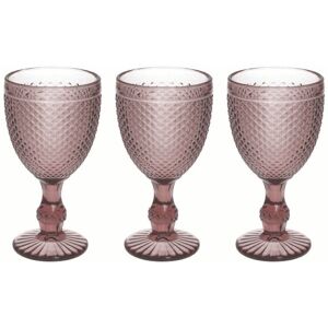 TOGNANA Juego De 3 Copas De Ciclamen. Cc280 Diamond Ciclamen Cristal Rosa TOGNANA Juego De 3 Copas De Ciclamen. Cc280 Diamond Ciclamen Cristal Rosa