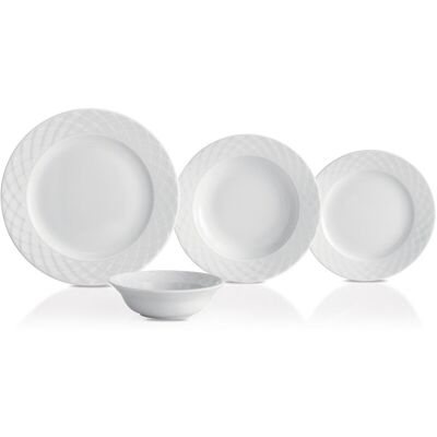 Juego de Platos Hermia Blanco de Homeroom - 24 Piezas Juego de Platos Hermia Blanco de Homeroom - 24 Piezas