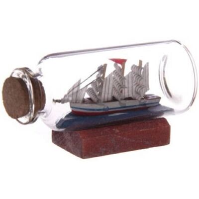 TRADE SHOP TRAESIO Trade Shop - Mini Modelo Modelo De Velero En Botella De Vidrio De Botella 6.5x3.5cm - TRADE SHOP TRAESIO Trade Shop - Mini Modelo Modelo De Velero En Botella De Vidrio De Botella 6.5x3.5cm -