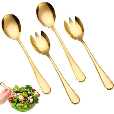 OEM Juego De 4 Piezas Para Servir Ensalada Con Acabado Dorado, Cubiertos De Acero Inoxidable, Tenedor Y Cuchara Para Ensalada, Cuchara Multifuncional, Cuchara Para Buffet, Cuchara Grande Para Servir, Dise OEM Juego De 4 Piezas Para Servir Ensalada Con Acabado Dorado, Cubiertos De Acero Inoxidable, Tenedor Y Cuchara Para Ensalada, Cuchara Multifuncional, Cuchara Para Buffet, Cuchara Grande Para Servir, Dise