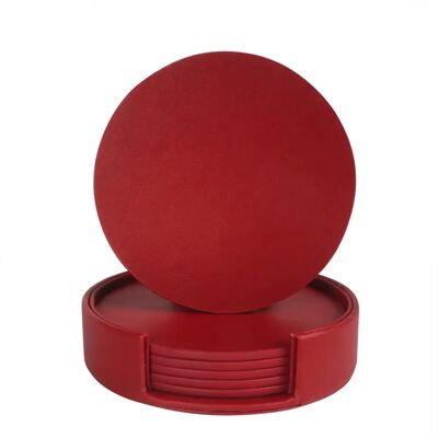 FORTUNEVILLE Posavasos, Posavasos De Cuero Premium Con Soporte, Base De Taza Redonda Resistente Al Calor - Protege La Mesa De Manchas Y Arañazos, Regalo De Inauguración - Patrón De Mármol, Rojo Oscuro FORTUNEVILLE Posavasos, Posavasos De Cuero Premium Con Soporte, Base De Taza Redonda Resistente Al Calor - Protege La Mesa De Manchas Y Arañazos, Regalo De Inauguración - Patrón De Mármol, Rojo Oscuro