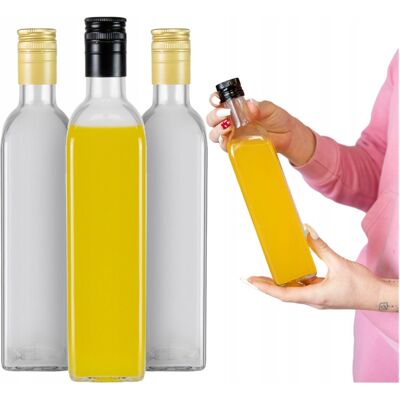 OEM 50 Botellas De Vidrio Marasca Clear De 500 Ml Para Aceite De Oliva, Tinturas Y Vinagre De 0,5 L. OEM 50 Botellas De Vidrio Marasca Clear De 500 Ml Para Aceite De Oliva, Tinturas Y Vinagre De 0,5 L.