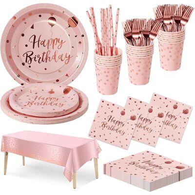 OEM Juego De Vajilla Para Fiesta De Cumpleaños, 20 Invitados, Platos De Cena De Cumpleaños En Rosa Y Oro Rosa, Vasos De Papel, Servilletas Reutilizables, Cubiertos, Decoración De Fiesta Para Niños. OEM Juego De Vajilla Para Fiesta De Cumpleaños, 20 Invitados, Platos De Cena De Cumpleaños En Rosa Y Oro Rosa, Vasos De Papel, Servilletas Reutilizables, Cubiertos, Decoración De Fiesta Para Niños.