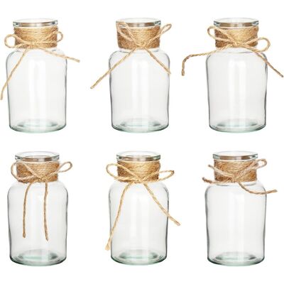 OEM Juego De 6 Mini Jarrones Redondos De Cristal Vintage, Botellas En Miniatura Para Bodas. OEM Juego De 6 Mini Jarrones Redondos De Cristal Vintage, Botellas En Miniatura Para Bodas.