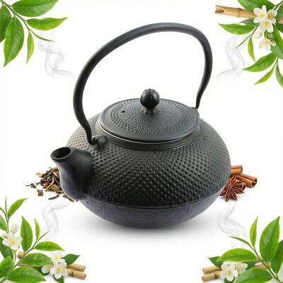 OEM Hervidor De Hierro Fundido Negro De 1,5 L Con Infusor Y Colador Para T茅 Y Hierbas, Di谩metro 18 Cm. OEM Hervidor De Hierro Fundido Negro De 1,5 L Con Infusor Y Colador Para T茅 Y Hierbas, Di谩metro 18 Cm.