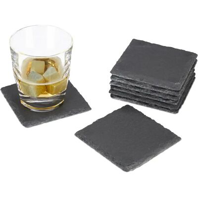 OEM Juego De 4 Posavasos De Pizarra, Cuadrados, De 10x10 Cm, Fáciles De Limpiar, Aptos Para Vasos, De Color Gris. OEM Juego De 4 Posavasos De Pizarra, Cuadrados, De 10x10 Cm, Fáciles De Limpiar, Aptos Para Vasos, De Color Gris.