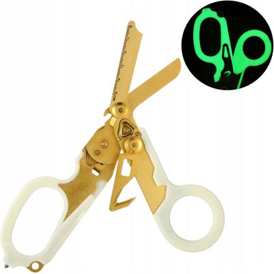 OEM Tijeras T谩cticas M茅dicas De Rescate Que Brillan En La Oscuridad, 6 En 1, Color Dorado OEM Tijeras T谩cticas M茅dicas De Rescate Que Brillan En La Oscuridad, 6 En 1, Color Dorado