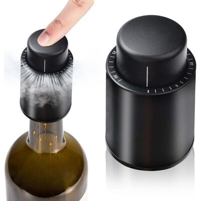 OEM Paquete De 2 Tapones Para Botellas De Vino, Tapones Reutilizables, Tapones Para Champán Con Cierre Al Vacío Y Escala De Tiempo, Ideales Para Vino - Crezuo OEM Paquete De 2 Tapones Para Botellas De Vino, Tapones Reutilizables, Tapones Para Champán Con Cierre Al Vacío Y Escala De Tiempo, Ideales Para Vino - Crezuo
