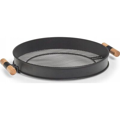 ZELLER Bandeja Redonda de Metal - 48cm - Negro - Bandeja de Servicio ZELLER Bandeja Redonda de Metal - 48cm - Negro - Bandeja de Servicio