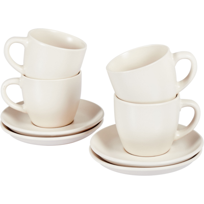 Beliani Juego de 4 tazas y platillos Caraway 180ml Beliani Juego de 4 tazas y platillos Caraway 180ml