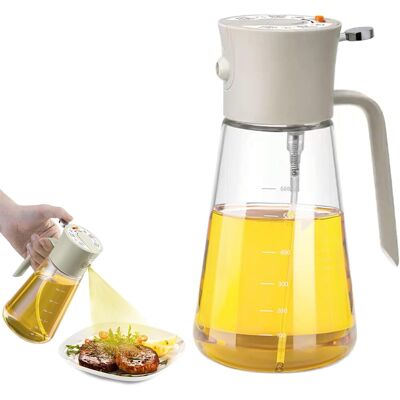 JUSCH Botella Pulverizadora De Aceite De 600 Ml, Dispensador De Aceite De Oliva De Vidrio 2 En 1, Botella Pulverizadora De Aceitunas, Pulverizador De Aceite Y Vinagre JUSCH Botella Pulverizadora De Aceite De 600 Ml, Dispensador De Aceite De Oliva De Vidrio 2 En 1, Botella Pulverizadora De Aceitunas, Pulverizador De Aceite Y Vinagre
