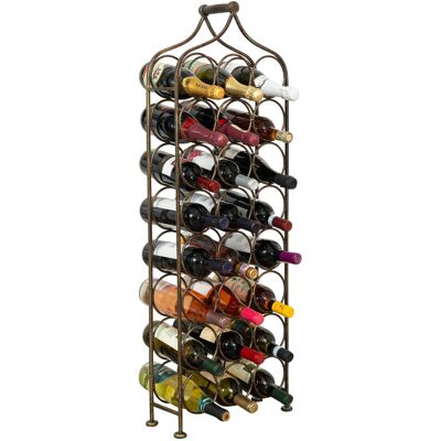 BISCOTTINI Estante para botellas de vino de hierro negro - para 24 botellas BISCOTTINI Estante para botellas de vino de hierro negro - para 24 botellas