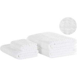 Toallas de algodón blancas Beliani - Juego de 4 - Baño y invitado Toallas de algodón blancas Beliani - Juego de 4 - Baño y invitado