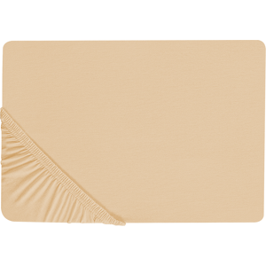 Sábana ajustable Beliani algodón beige arena JANBU - Sábana de ajuste Sábana ajustable Beliani algodón beige arena JANBU - Sábana de ajuste