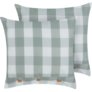Beliani Juego de 2 Cojines a Cuadros 45 x 45 cm - Cojines Beliani Juego de 2 Cojines a Cuadros 45 x 45 cm - Cojines