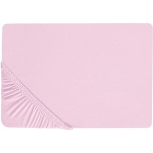 Sábana ajustable de algodón rosa Beliani - 180x200 cm - Estilo clásico Sábana ajustable de algodón rosa Beliani - 180x200 cm - Estilo clásico