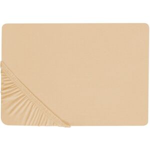Sábana ajustable de algodón Beliani JANBU - 140x200 cm - Beige arena - Sábana ajustable Sábana ajustable de algodón Beliani JANBU - 140x200 cm - Beige arena - Sábana ajustable