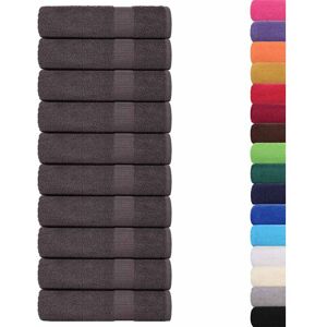 Toallas De Mano 10piezas Antracita 50x100cm 360gsm 100% Algodón Vidaxl Toallas De Mano 10piezas Antracita 50x100cm 360gsm 100% Algodón Vidaxl