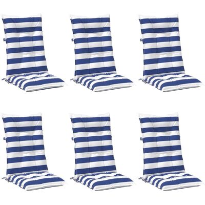 Cojín De Exterior 6 Pcs Azul Y Blanco 120 X 50 X 7 Cm Tela Vidaxl Cojín De Exterior 6 Pcs Azul Y Blanco 120 X 50 X 7 Cm Tela Vidaxl