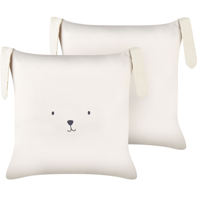 Beliani Cojines de Algodón Conejo - Juego Decorativo Infantil Beliani Cojines de Algodón Conejo - Juego Decorativo Infantil