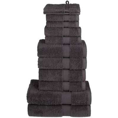 Vidaxl Juego De Toallas Premium Solund 12 Unidades Antracita 600 Gsm Vidaxl Juego De Toallas Premium Solund 12 Unidades Antracita 600 Gsm