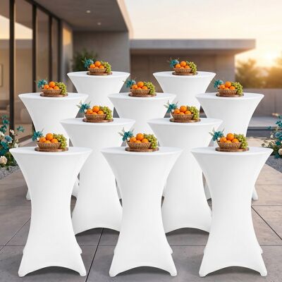 Randaco Funda Para Mesa Alta Redonda Ø70×110 Cm – Mantel Extensible Para Bodas Y Banquetes Blanco 10x Randaco Funda Para Mesa Alta Redonda Ø70×110 Cm – Mantel Extensible Para Bodas Y Banquetes Blanco 10x