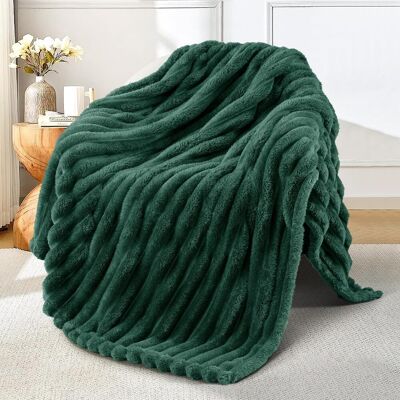 OEM Manta Polar A Rayas De 130×150 Cm, Jacquard Supersuave, Ligera, Verde Bosque, Para Todas Las Estaciones. OEM Manta Polar A Rayas De 130×150 Cm, Jacquard Supersuave, Ligera, Verde Bosque, Para Todas Las Estaciones.