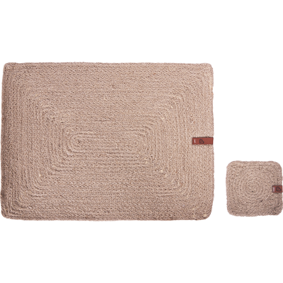 BELIANI Conjunto De 12 Manteles Individuales Y Posavasos 30 X 40/10 X 10 Cm De Yute Natural Hecho A Mano Rectangulares Comedor Estilo Boho Natural Saltbush BELIANI Conjunto De 12 Manteles Individuales Y Posavasos 30 X 40/10 X 10 Cm De Yute Natural Hecho A Mano Rectangulares Comedor Estilo Boho Natural Saltbush