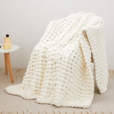 OEM Manta De Punto Grueso Tuserxln, Lujo 100% Tejida A Mano, Suave Y Cómoda Para Sofá, Cama, Silla, 101 X 127 Cm, Blanca. OEM Manta De Punto Grueso Tuserxln, Lujo 100% Tejida A Mano, Suave Y Cómoda Para Sofá, Cama, Silla, 101 X 127 Cm, Blanca.