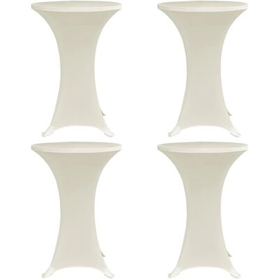 vidaXL 4x Fundas para Mesa Alta Ø80cm Crema Estiramiento Vajilla Fiesta vidaXL 4x Fundas para Mesa Alta Ø80cm Crema Estiramiento Vajilla Fiesta