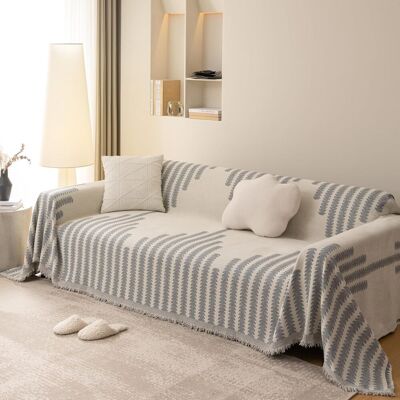 OEM Manta De Sofá De Chenilla A Rayas Para Todas Las Estaciones, Versátil Con Borlas, Para Futón O Sofá En Forma De L, 180 X 300 Cm. OEM Manta De Sofá De Chenilla A Rayas Para Todas Las Estaciones, Versátil Con Borlas, Para Futón O Sofá En Forma De L, 180 X 300 Cm.