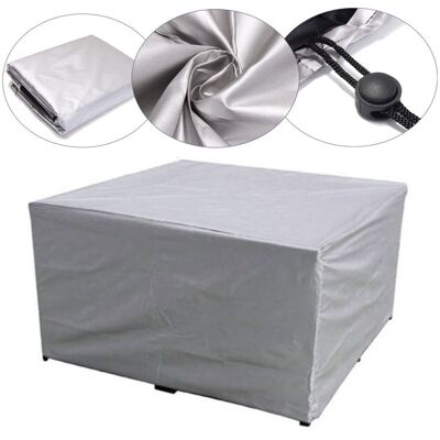 LINJOU Funda Para Muebles De Jardín, Impermeable, Resistente Al Viento Y A Los Rayos Uv, Rectangular, De Tela Oxford 210d, Color Plateado - 180 X 150 X 80 Cm LINJOU Funda Para Muebles De Jardín, Impermeable, Resistente Al Viento Y A Los Rayos Uv, Rectangular, De Tela Oxford 210d, Color Plateado - 180 X 150 X 80 Cm
