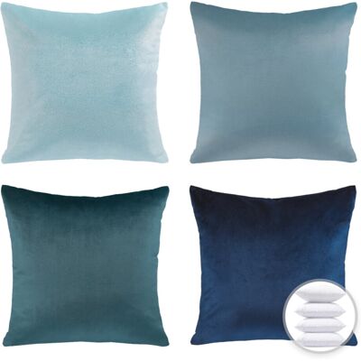 OEM Juego De Cojines Decorativos Phantoscope Designer Selection, Funda De Almohada De Terciopelo Azul Degradado (con Relleno), 50,8 Cm X 50,8 Cm, Juego De 4 Piezas. OEM Juego De Cojines Decorativos Phantoscope Designer Selection, Funda De Almohada De Terciopelo Azul Degradado (con Relleno), 50,8 Cm X 50,8 Cm, Juego De 4 Piezas.