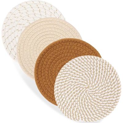 OEM Juego De 4 Manteles Individuales Redondos, Mantel Individual Resistente Al Calor, Posavasos Redondo Tejido OEM Juego De 4 Manteles Individuales Redondos, Mantel Individual Resistente Al Calor, Posavasos Redondo Tejido