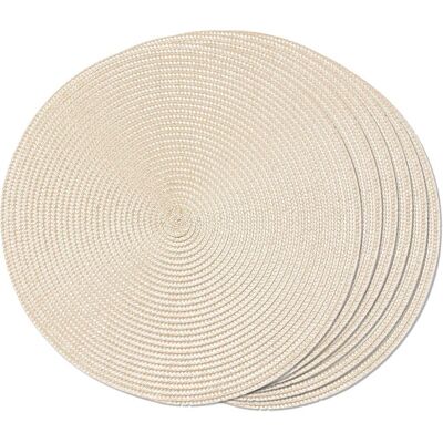 OEM Juego De 6 Manteles Individuales Redondos Tejidos, Aptos Para Mesas De Comedor, Lavables, Antideslizantes, De 38,1 Cm (beige/marfil, Paquete De 6 Unidades). OEM Juego De 6 Manteles Individuales Redondos Tejidos, Aptos Para Mesas De Comedor, Lavables, Antideslizantes, De 38,1 Cm (beige/marfil, Paquete De 6 Unidades).