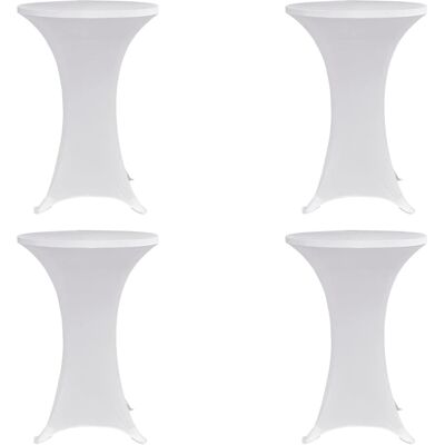 Funda de mesa blanca elástica vidaXL 80cm - Pack de 4 Funda de mesa blanca elástica vidaXL 80cm - Pack de 4