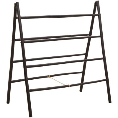 Escalera De Manta De Doble Cara Negro 90 X 50 X 100 Cm Bambú Vidaxl Escalera De Manta De Doble Cara Negro 90 X 50 X 100 Cm Bambú Vidaxl