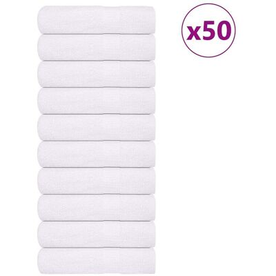 Toallas De Mano 50 Piezas Blanco 50x100cm 360 G/m² 100% Algodón Vidaxl Toallas De Mano 50 Piezas Blanco 50x100cm 360 G/m² 100% Algodón Vidaxl