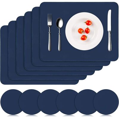 OEM Juego De 6 Manteles Individuales Y Posavasos De Pvc, 40,6 X 30,5 Cm (16" X 12"), Lavables Y Resistentes Al Calor, Color Azul Oscuro. OEM Juego De 6 Manteles Individuales Y Posavasos De Pvc, 40,6 X 30,5 Cm (16" X 12"), Lavables Y Resistentes Al Calor, Color Azul Oscuro.