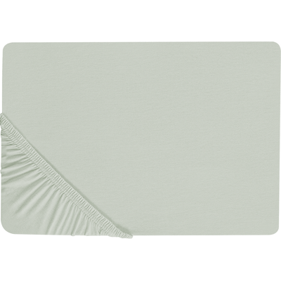 Sábana ajustable de algodón Beliani Verde Claro 200x200cm Bordes Elásticos - Sábana Sábana ajustable de algodón Beliani Verde Claro 200x200cm Bordes Elásticos - Sábana