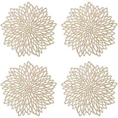 Mantel Individual Redondo Hueco De 38 Cm, 4 Piezas, Manteles Individuales Redondos De Color Dorado Metálico, Manteles Antideslizantes, Posavasos De Plástico, Tapetes Protectores De Pvc - Csparkv Mantel Individual Redondo Hueco De 38 Cm, 4 Piezas, Manteles Individuales Redondos De Color Dorado Metálico, Manteles Antideslizantes, Posavasos De Plástico, Tapetes Protectores De Pvc - Csparkv