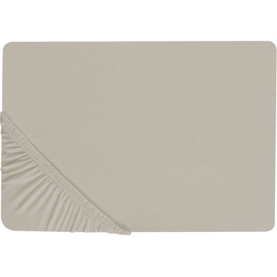 Sábana ajustable Beliani Algodón Taupe 140 x 200 cm Borde elástico - Sábana Sábana ajustable Beliani Algodón Taupe 140 x 200 cm Borde elástico - Sábana